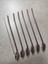 6'lı Paslanmaz Krom Pipetli Kokteyl Bar Kaşığı ve Temizleme Fırçası, Pipetli Latte Kaşığı 22 cm 1