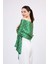 Saf Ipek Fular | Yeşil | Unisex | Selçuklu Vektörel Yıldız Desen 1