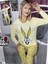Moda Genç Uzun Kol Pijama Takım Sarı 1