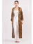 %100 Ipek Uzun Kimono | Gold-Kahve | Yılan Derisi Desen | Nomads Felt 4