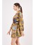 Saf Ipek Kısa Kimono Kaftan | Gold Desenli | Nomads Felt 3