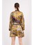 Saf Ipek Kısa Kimono Kaftan | Gold Desenli | Nomads Felt 5