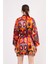 Saf Ipek Kısa Kimono Kaftan | Kandinsky Squares With Circles | Nomads Felt 5