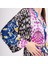 Saf Ipek Kısa Kimono Kaftan | Ikat Desen 1 | Nomads Felt 5