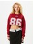 Baskılı Crop Sweatshirt Uzun Kollu Bisiklet Yaka Pamuklu 3