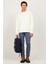 Erkek Ekru Oversize Fit Bol Kesim Klasik Yaka Pamuklu Desenli Gömlek Ceket 2