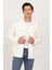 Erkek Ekru Oversize Fit Bol Kesim Klasik Yaka Pamuklu Desenli Gömlek Ceket 3