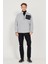 Erkek Gri Melanj Oversize Bol Kesim Dik Bato Yaka Cep Detaylı Fermuarlı Isı Tutan Polar Sweatshirt 2