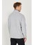 Erkek Gri Melanj Oversize Bol Kesim Dik Bato Yaka Cep Detaylı Fermuarlı Isı Tutan Polar Sweatshirt 6
