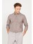 Erkek Bej Slim Fit Dar Kesim Düğmeli Yaka Flanel Oduncu Kışlık Gömlek 1