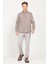 Erkek Bej Slim Fit Dar Kesim Düğmeli Yaka Flanel Oduncu Kışlık Gömlek 2