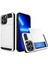 iPhone 14 Için 6.7 Inç Damla Geçirmez Telefon Kasası Pc+Tpu Çizilmeye Dayanıklı Cep Telefonu Kapağı Sürgülü Kart Yuvası-Beyaz (Yurt Dışından) 1