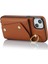 iPhone 14 Için Yüzük Kickstand Case Plus Fermuar Cüzdan Pu Deri Kaplamalı Tpu Cep Telefonu Kapak-Kahverengi (Yurt Dışından) 3
