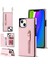 iPhone 14 Için Plus Fermuar Cep Kickstand Tasarım Koruyucu Kapak Çift Manyetik Düğmeler Pu Deri Kaplamalı Tpu Telefon Kılıfı Omuz Kayışı Pembe (Yurt Dışından) 1