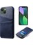 iPhone 14 Için Damla Geçirmez Telefon Kasası Plus 6.7 Inç Pu Deri Kaplı Sert Pc Telefon Kabuğu Çift Kart Yuvası Mavisi (Yurt Dışından) 1