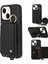 iPhone 14 Için Anti-Drop Kapağı Plus Kart Tutucu El Kayışı Deri+Tpu Telefon Kickstand Case Omuz Kayışı Black (Yurt Dışından) 1