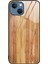 iPhone 14 Için 6.7 Inç Kasa Ahşap Desen Tasarımı Tpu Çerçeve Temperli Cam Geri Çizgiye Karşı Çizgiye Dönüş (Yurt Dışından) 1