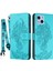 iPhone 14 Için Plus Tiger Deseni Pu Deri Deri Tam Koruma Telefon Kılıfı Stand Cüzdan Kapağı Strap-Baby Mavi (Yurt Dışından) 1