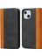 iPhone 14 Için Plus Bi-Renkli Ekleme Buzağı Dokusu Pu Deri Derme Damla Geçirmez Kılıf Manyetik Otomatik Absorlanmış Telefon Cüzdan Stand Kapak Black/sarı (Yurt Dışından) 1