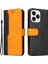iPhone 14 Pro Max Için 6.7 Inç Iş Tarzı Pu Deri Çift Renkli Ekleme Telefon Cüzdan Kapağı Flip Stand Anti-Drop Case-Orange (Yurt Dışından) 1