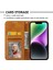 iPhone 14 Için Plus Baskı Için Rhombus Desen Telefon Stand Kapağı Buzağı Dokusu Pu Deri Kılıf Strap-Sarı ile Manyetik Cüzdan (Yurt Dışından) 5