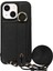 iPhone 14 Için Anti-Drop Kapağı Plus Kart Tutucu El Kayışı Deri+Tpu Telefon Kickstand Case Omuz Kayışı Black (Yurt Dışından) 5