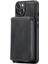 iPhone 14 Için Şok Geçirmez Kasa Pu Deri Kaplamalı Tpu Kapağı Kickstand Söndürülebilir Telefon Kılıfı Fermuarlı Cüzdan-Siyah (Yurt Dışından) 5