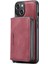 iPhone 14 Için Şok Geçirmez Kasa Pu Deri Kaplamalı Tpu Kapak Kickstand Söndürülebilir Telefon Kılıfı Fermuarlı Cüzdan-Kırmızı ile (Yurt Dışından) 5