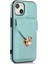 iPhone 14 Için Plus Toz Geçirmez Pu Deri+Tpu Anti-Çizgiye Dönem Telefon Kapağı Kickstand Telefon Kasası Omuz Askılı Yeşili (Yurt Dışından) 3