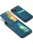 iPhone 14 Plus Kart Yuvaları Için Kickstand Telefon Kılıfı Rfıd Pu Deri Blokulma+Tpu Arka Kapak Mavisi (Yurt Dışından) 3