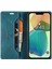 iPhone 14 Için Retro Mat Mat Telefon Damla Geçirmez Kılıf Pu Deri+Tpu Rfıd Engelleme Standı Cüzdan Koruyucu Kapak Mavisi (Yurt Dışından) 3