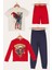 4'lü Süpermen Baskılı Tshirt Şort Pantolon Takım 1