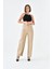 Kadın Deri Pantolon Beige 30634 5