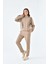 Kadın İki İp Püsküllü Takım Beige 30637 1
