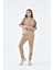 Kadın İki İp Püsküllü Takım Beige 30637 5