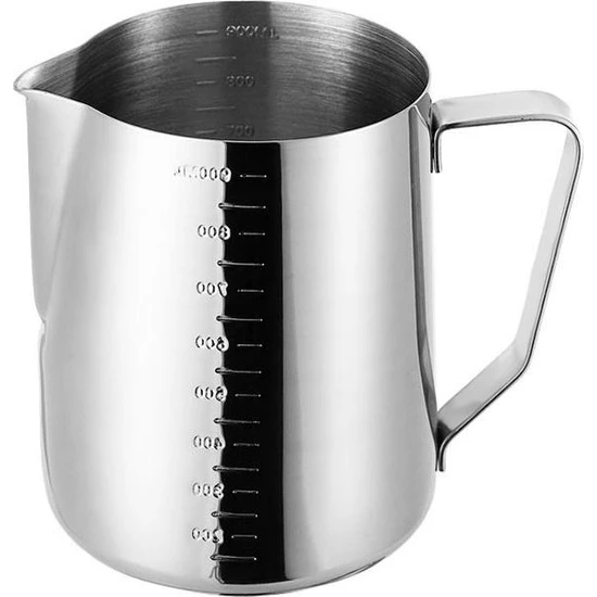 Weather Forecast 304 Çelik 1000 ml Kahve Süt Köpürtme Potu Sütlük Pitcher CIN504