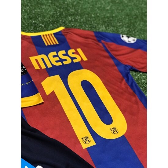 BySportakus Barcelona 2011 Şampiyonlar Ligi Finali Lionel Messi Çocuk Forması Şort Çorap 3'lü Set