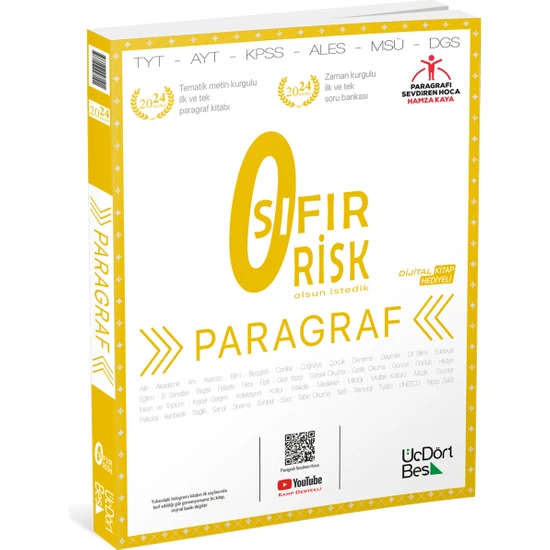 ÜçDörtBeş Yayınları 2024 Paragraf Sıfır Risk