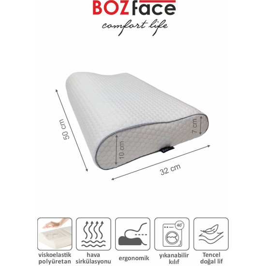 Bozface Boyun Destekli Visko Memory Foam Ergonomik Yastık Fiyatı