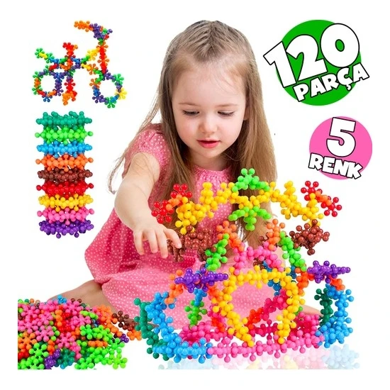Happens Master Molecules Eğitici Kilitli Molekül Stem Eğitimi Uyumlu 5 Renk 120 Parça Eğitici LEGO Oyuncak