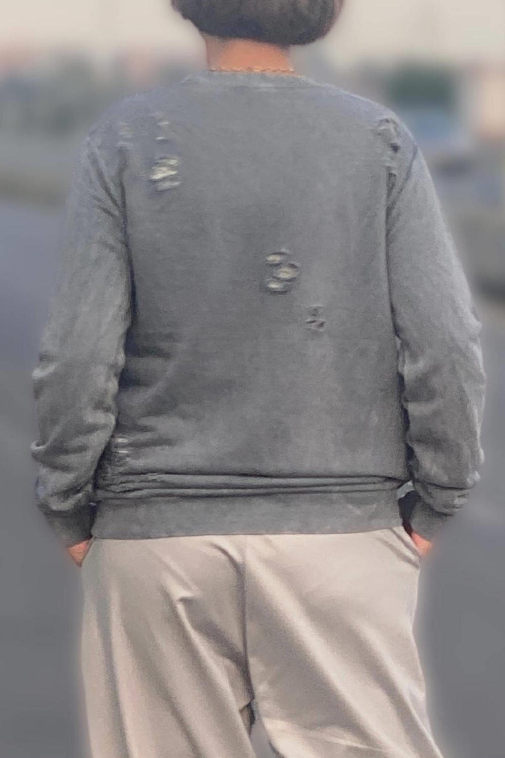 Mia Butik Kadın Gri Kaplan Desenli Sweat görsel 5