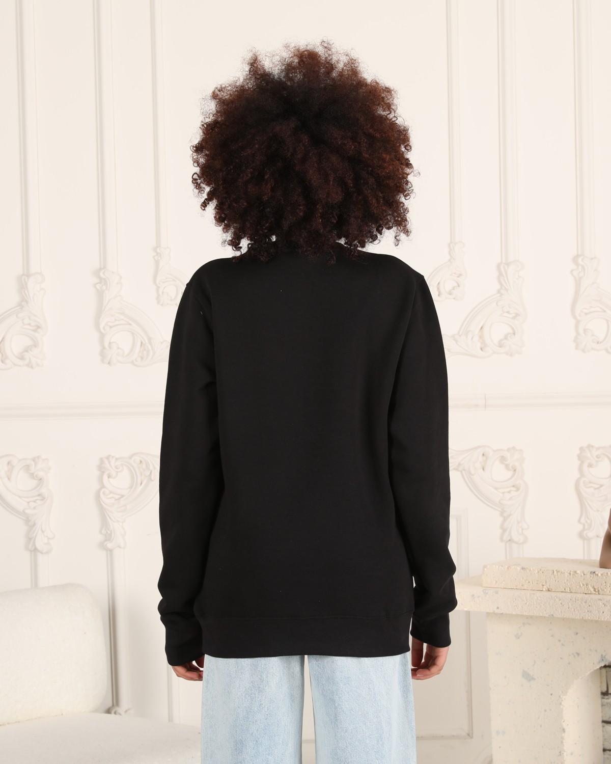 Espoir Plus Siyah Renk Demir Detaylı Unisex Sweatshirt görsel 2