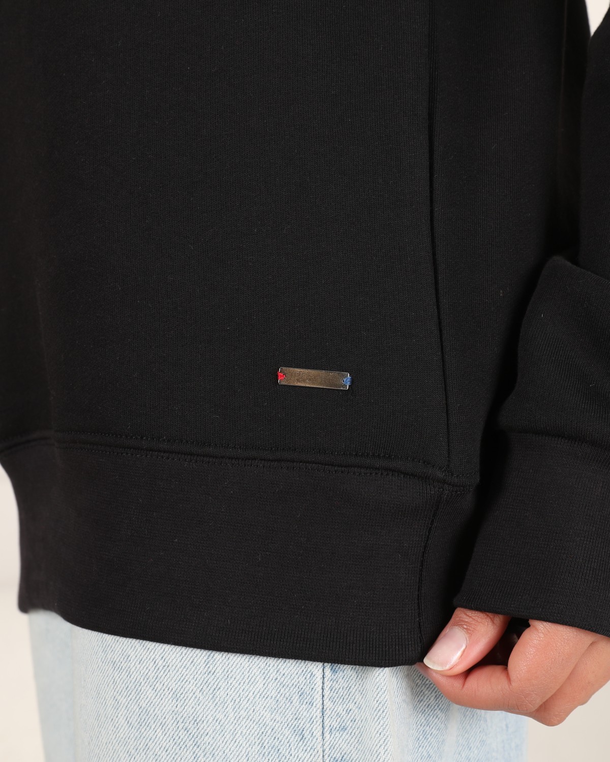 Espoir Plus Siyah Renk Demir Detaylı Unisex Sweatshirt görsel 5