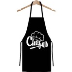Magic Lady Siyah Chef Mutfak Önlüğü Su Geçirmez Polyester Malzemeden Kullanıma Uygun