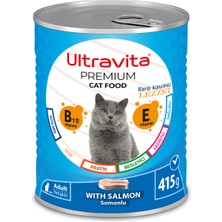 Ultravita Premium Yüksek Proteinli Balık Etli Konserve Yaş Kedi Maması 415GRX24 Adet