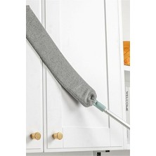 Manosta  (+ 1 Yedekli ) Mikrofiber Başlıklı Girintili Yüzey Dip Köşe Raf Temizleme Mopu Toz Alma Fırçası