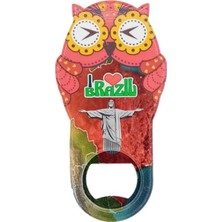 Dünyadan Hediyeler Brezilya Temalı Baykuş Magnet Kapak Açacak