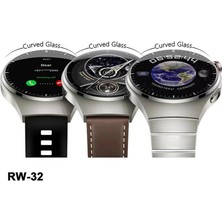 Byrist Hainoteko Rw-32 Kavisli Curved Amoled Ekran Metal+Deri+Silikon Kordonlu Watch 4 Pro Akıllı Saat