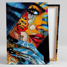 SML Tablo Sokak Sanatı Pop Art Comic Street Art Modern Dikey Kanvas Tablo