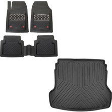 Sare Tuning  Dacia Duster 2 Wd (4x2) 2023 Sonrası 3D Bagaj Havuzu ve Krom Karbon Paspas